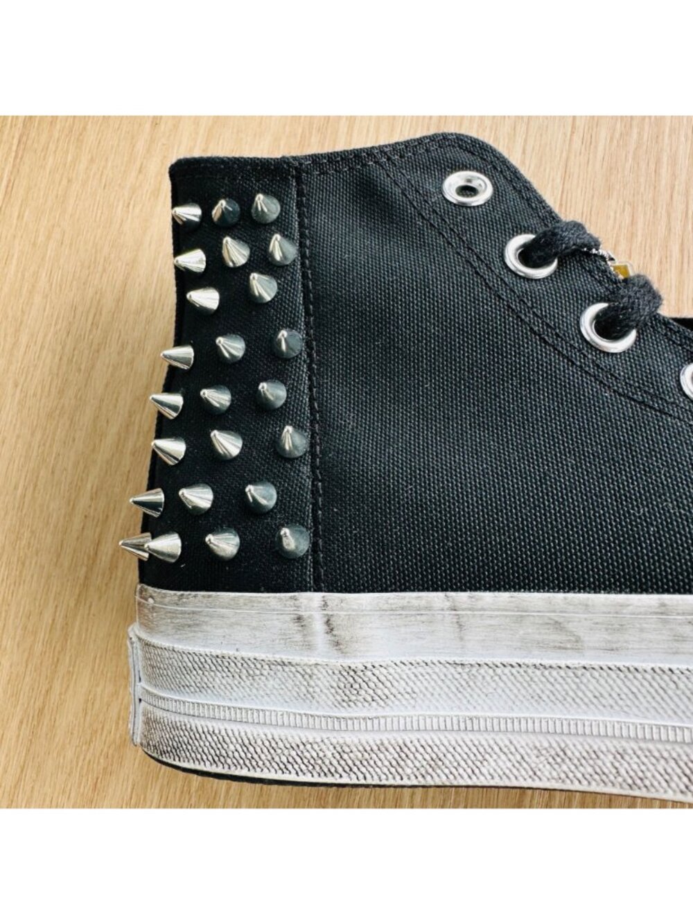 ❤️Rare Converse Chuck 70 Hi Womens Shoes Sz 5 Studded Sneaker Edge Punk A07207C - Picture 11 of 13
